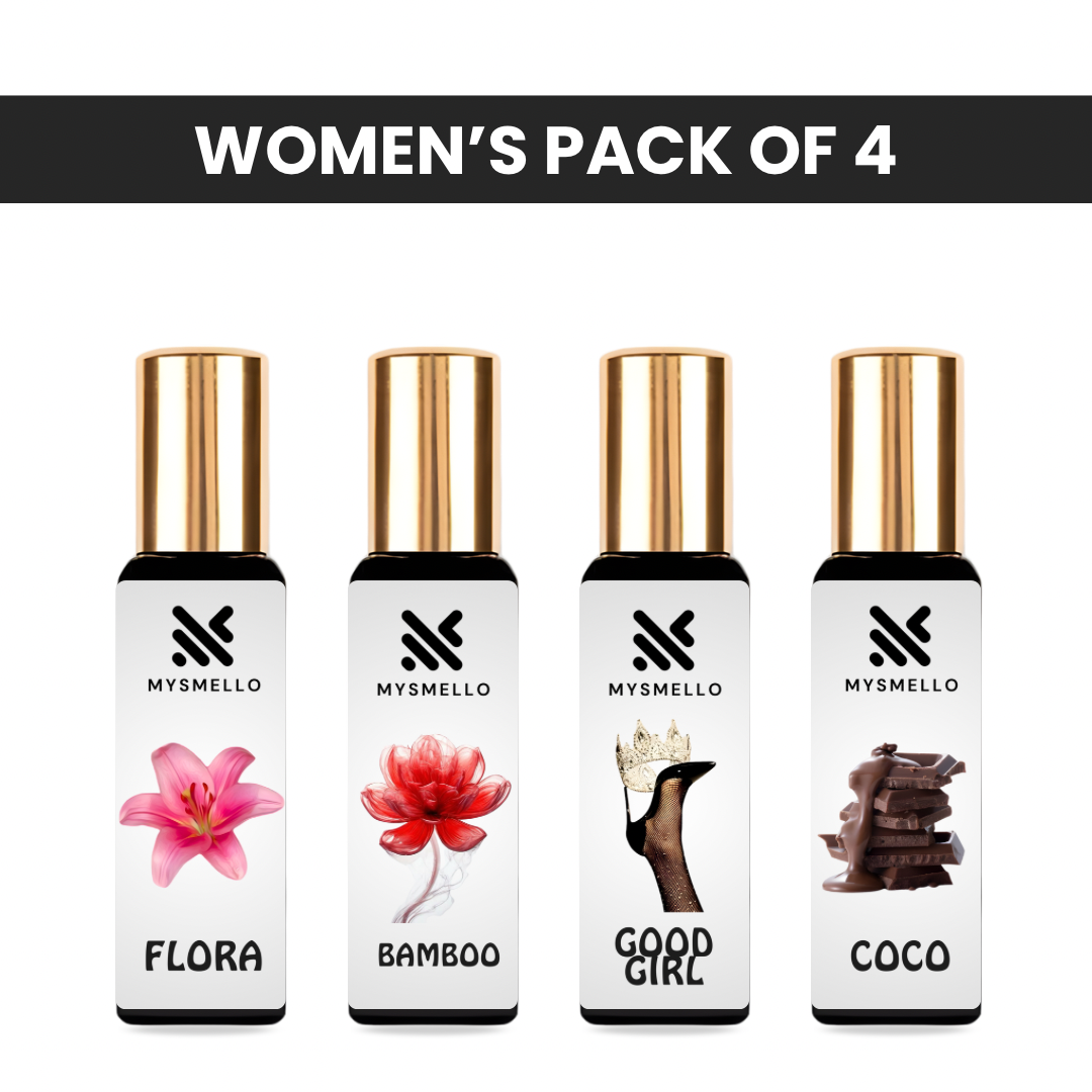 Pack of 4 for women: Mysmello flora, CH good girl, Mysmello coco, Mysmello Bamboo