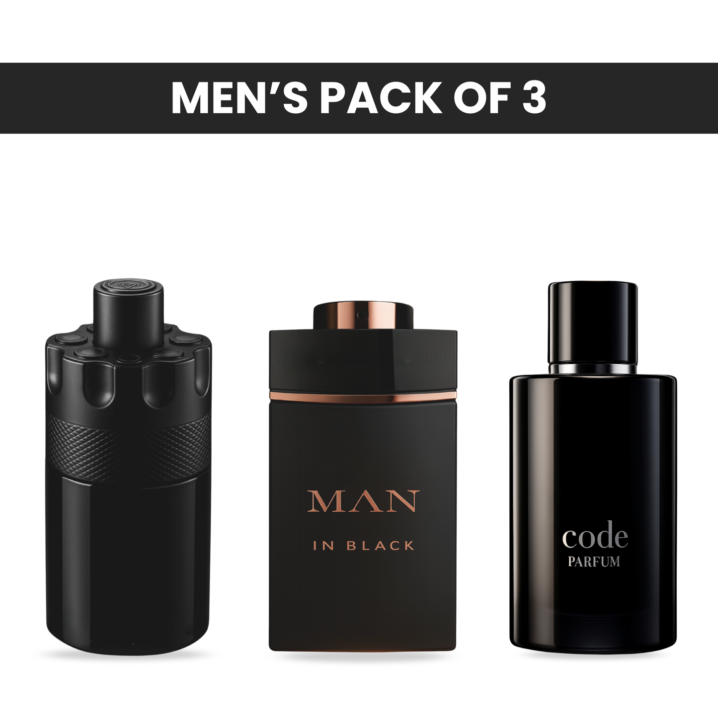 Pack of 3 for men: Mysmello the most wanted, Mysmello man in black, Mysmello code