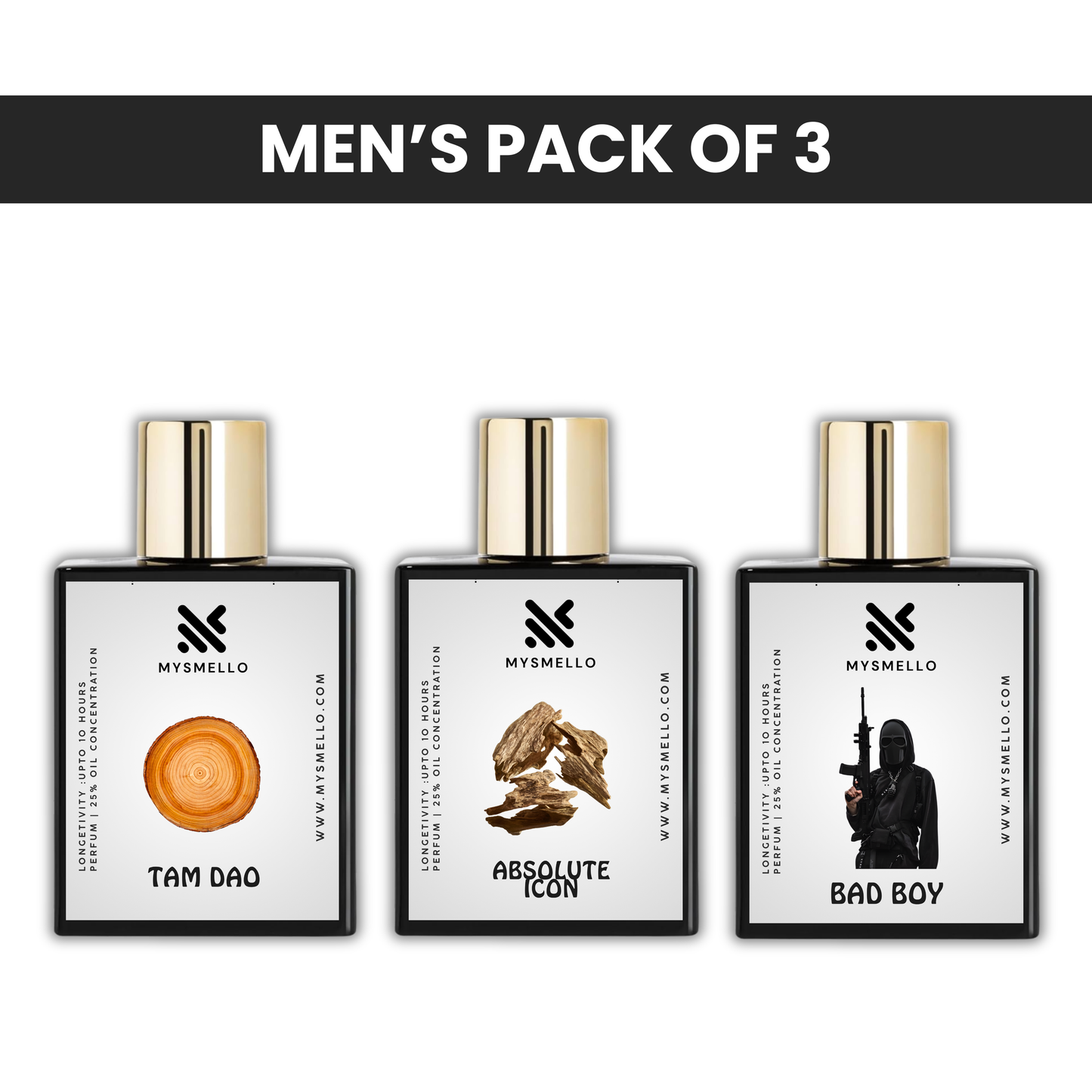Pack of 3: Tamdao, Mysmellol absoute icon, CH bad boy